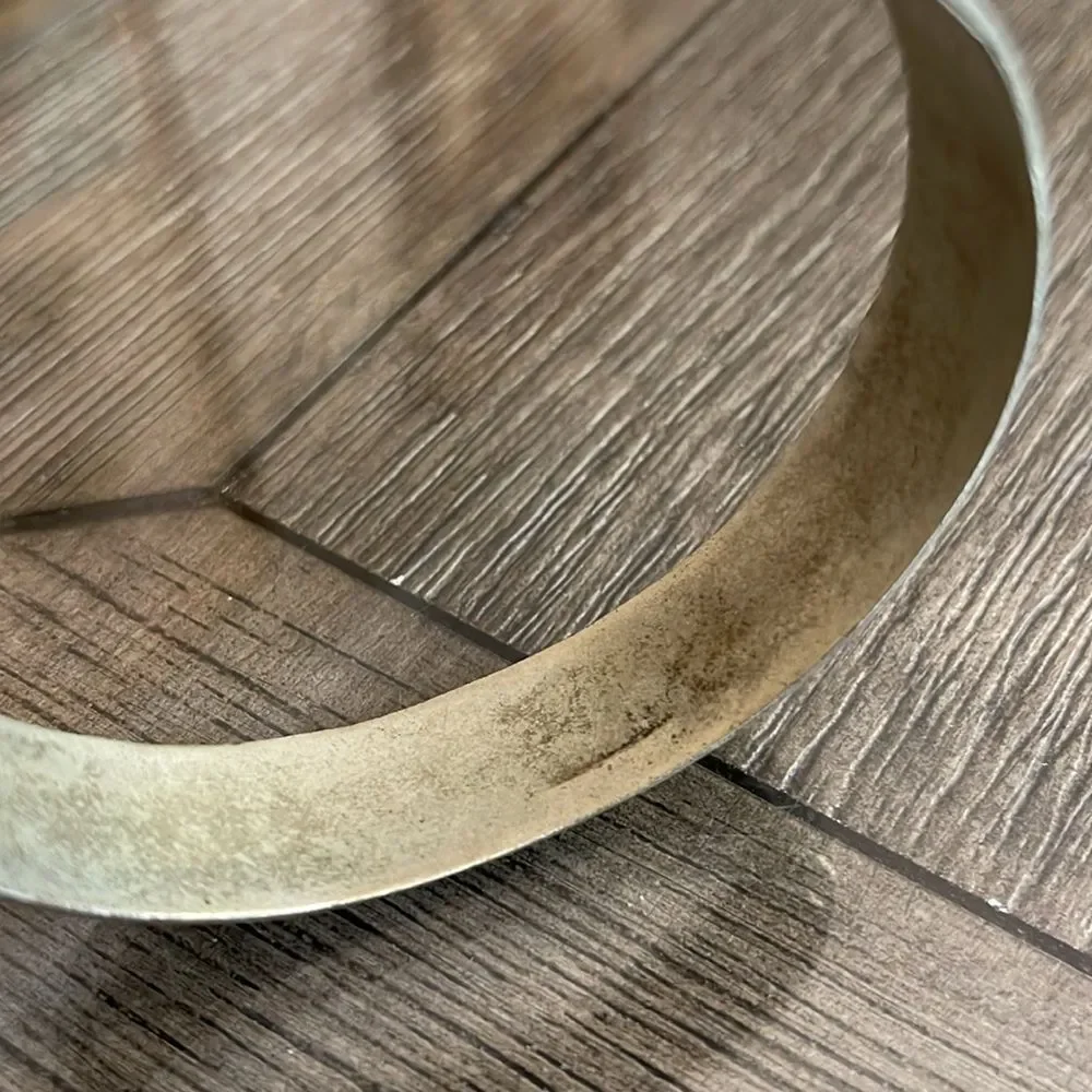 Vintage Silver-Tone Bangle Bracelet from India
